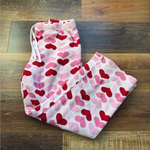 No Boundaries Pink and Red Heart Pajama Bottoms